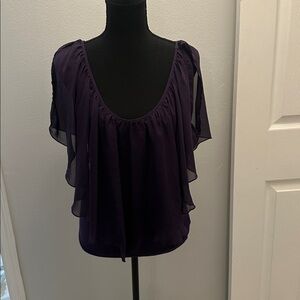 VENUS Deep Purple Ruffled Blouse